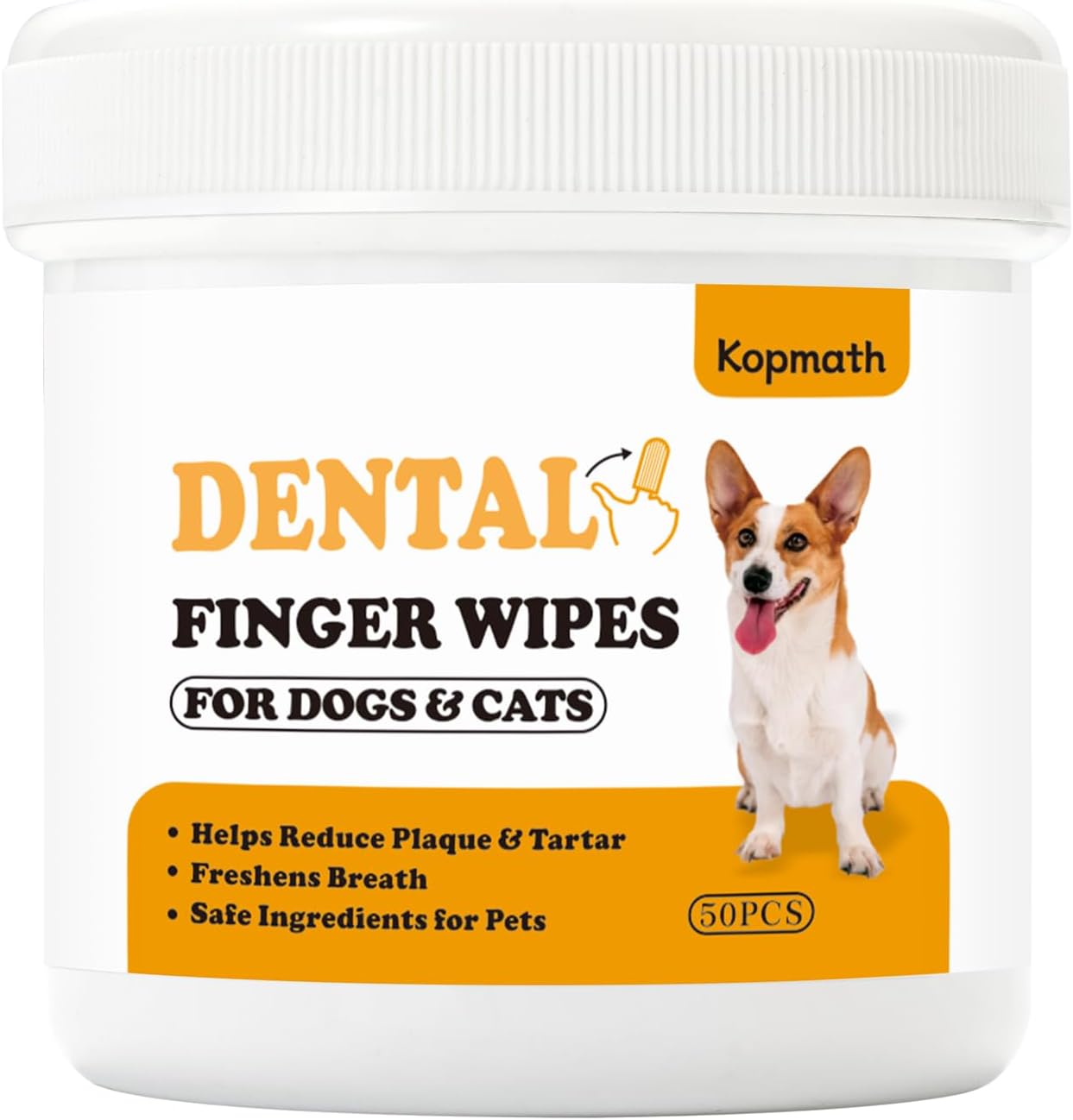 Dog Teeth Cleaning Wipes, Wider Dog Dental Wipes for Teeth, Reduce Plaque & Tartar, Freshen Breath,Safe& Natural Pet Dental Finger Wipes for Dogs Cat, Dog Tooth Wipes Finger,50 Ct, Mint Flavor